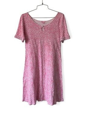 Lilly Pulitzer Pink Leopard Print Short Sleeve Mini Dress or Nightdress Size S